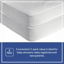 Sealy Waterproof Fitted Crib Mattress Pad, 2 Pack - White Image 5 Thumbnail