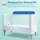 Fits USA standard size crib and toddler bed mattresses 52
