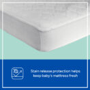 Sealy Stain Release Waterproof Fitted Crib Mattress Pad - White Image 5 Thumbnail