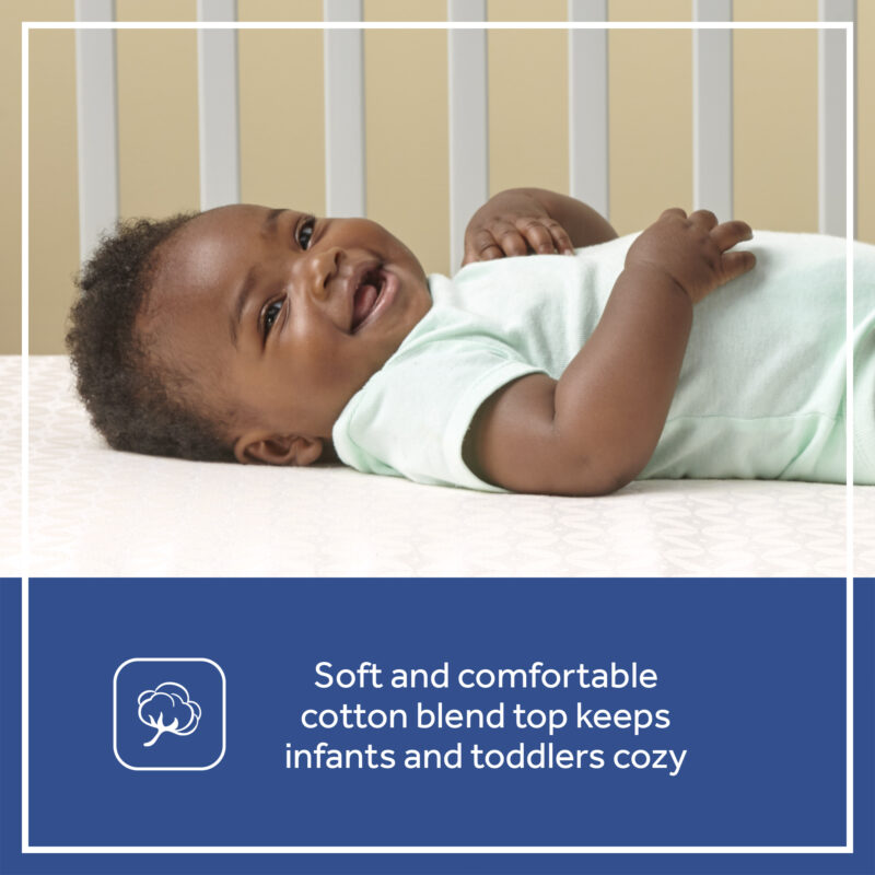 Sealy Stain Release Waterproof Fitted Crib Mattress Pad - White Image 4