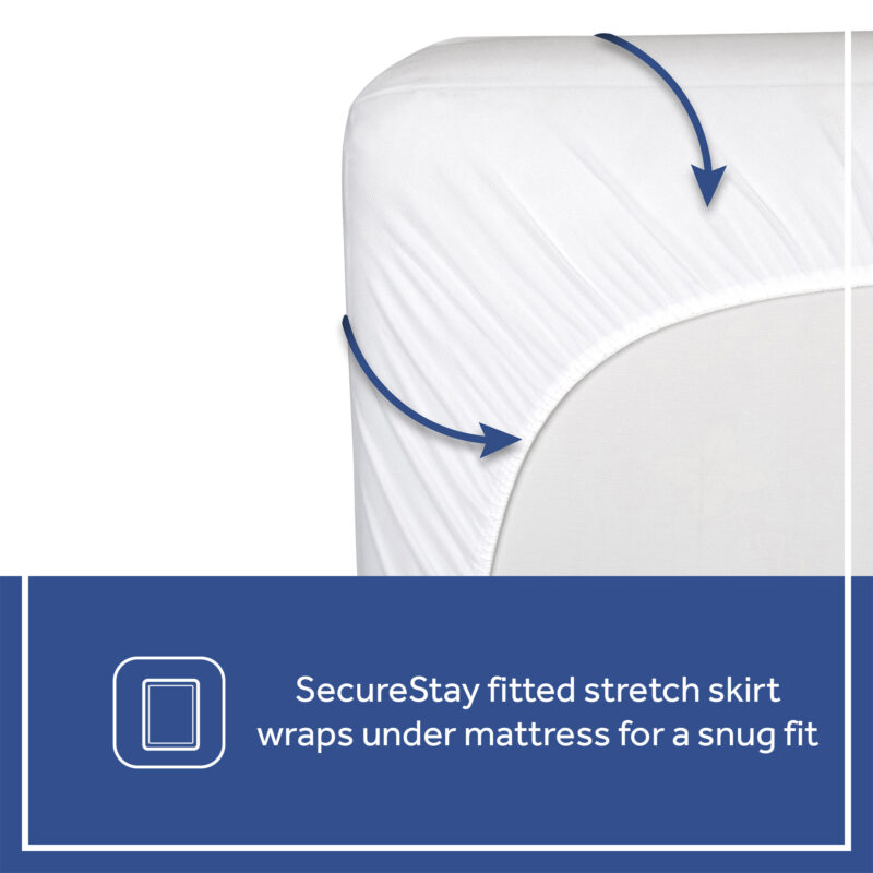 Sealy Stain Release Waterproof Fitted Crib Mattress Pad - White Image 6