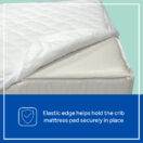 Sealy Stain Release Waterproof Fitted Crib Mattress Pad - White Image 7 Thumbnail