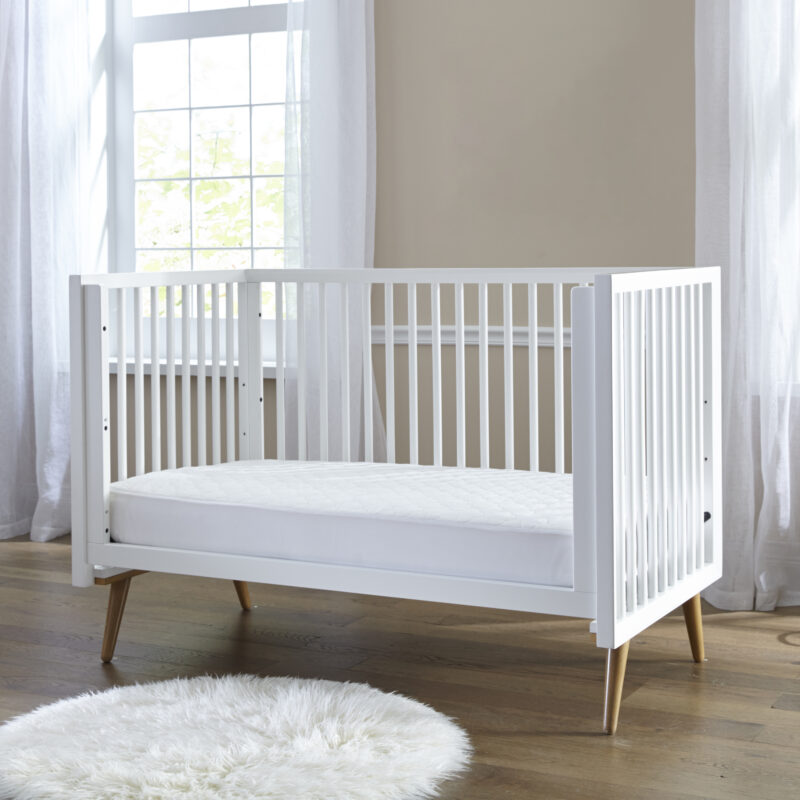 Sealy Stain Release Waterproof Fitted Crib Mattress Pad - White Image 9