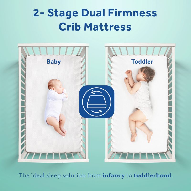 2-stage dual firmness crib mattress