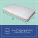 Sealy Perfect Rest Crib Mattress dimensions 52x28 inches fits standard full size cribs and toddler beds Thumbnail
