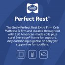 Sealy Perfect Rest Crib Mattress features 150 innerspring coils secure edge border rods waterproof cover hypoallergenic made in USA Thumbnail