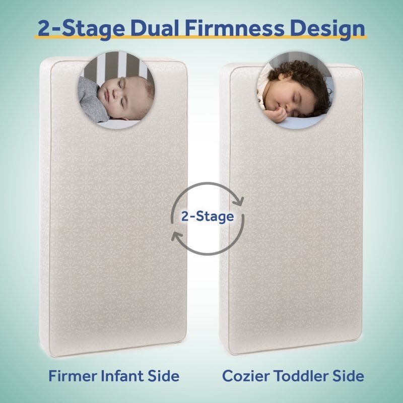 2-stage crib and toddler mattress