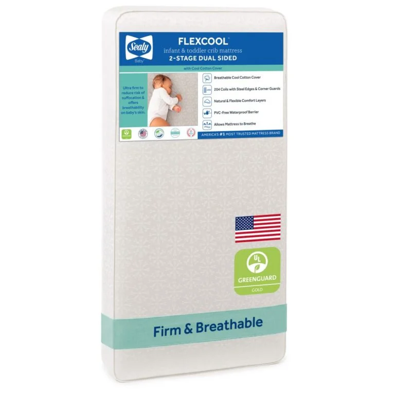 Sealy FlexCool 2-Stage Crib Mattress Product Photo