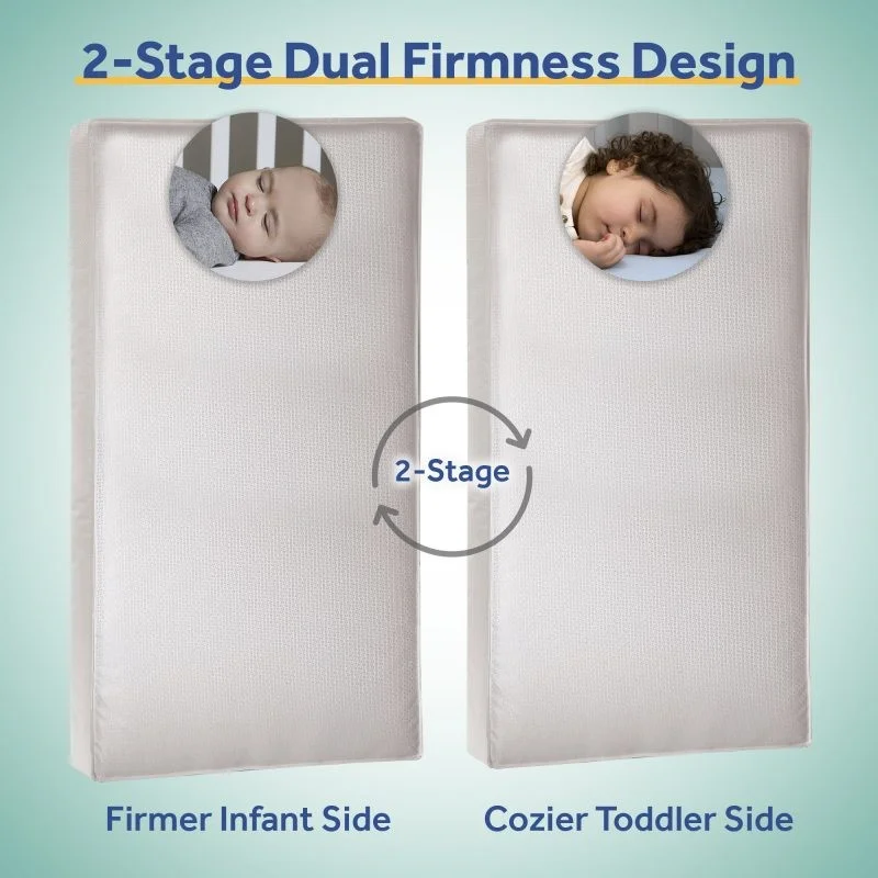 Sealy Cozy Cool Hybrid 2-Stage Crib Mattress 2-stage dual firmness