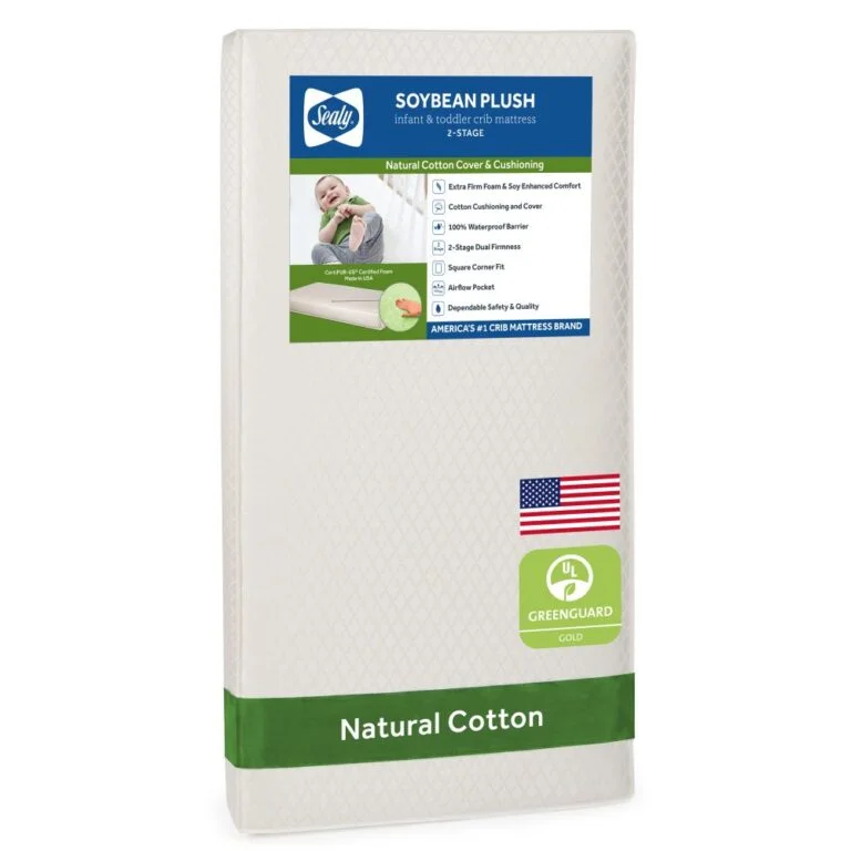 Sealy Soybean Plush 2-Stage Crib Mattress