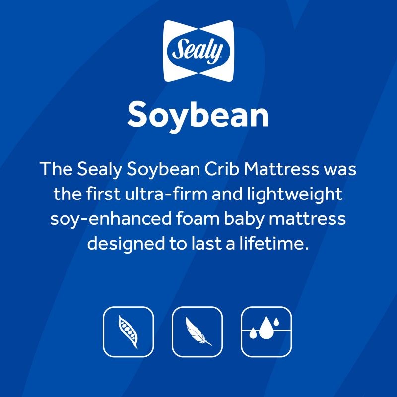 Sealy Soybean Foam-Core 2-Stage Crib Mattress first ultra-firm and lightweight soy-enhanced foam