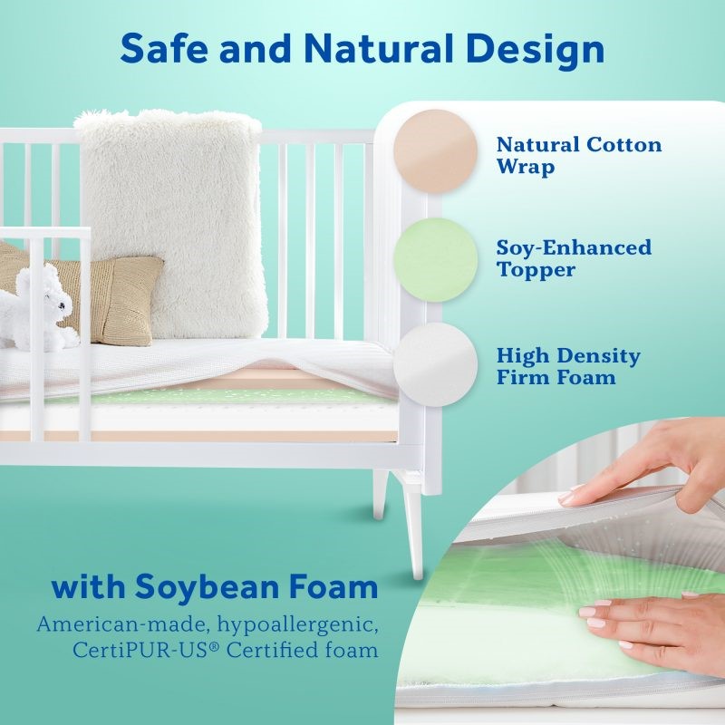 Sealy Soybean Foam-Core 2-Stage Crib Mattress safe and natural design