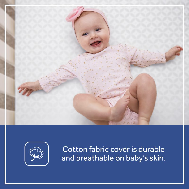 Sealy Soybean Plush 2-Stage Crib Mattress cotton fabric cover