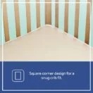 Sealy Soybean Plush 2-Stage Crib Mattress square corner design for a snug fit Thumbnail