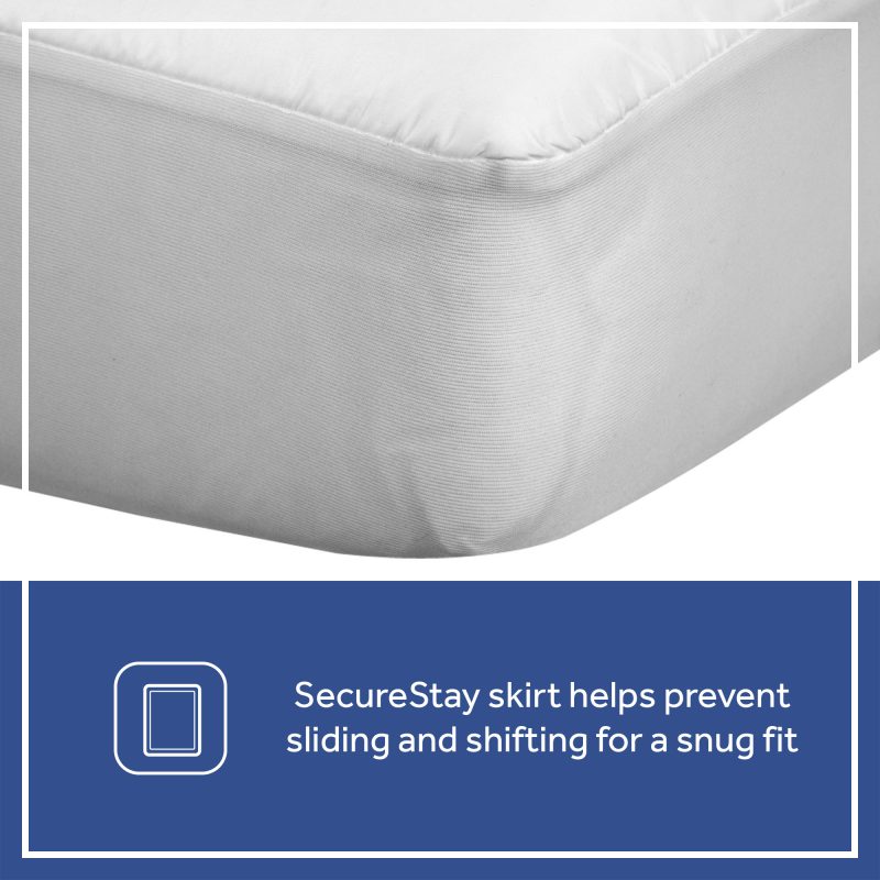 Sealy Allergy Protection Plus Fitted Crib Mattress Pad - White Image 7