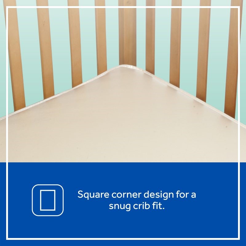 Sealy Soybean Foam-Core 2-Stage Crib Mattress snug fit corners