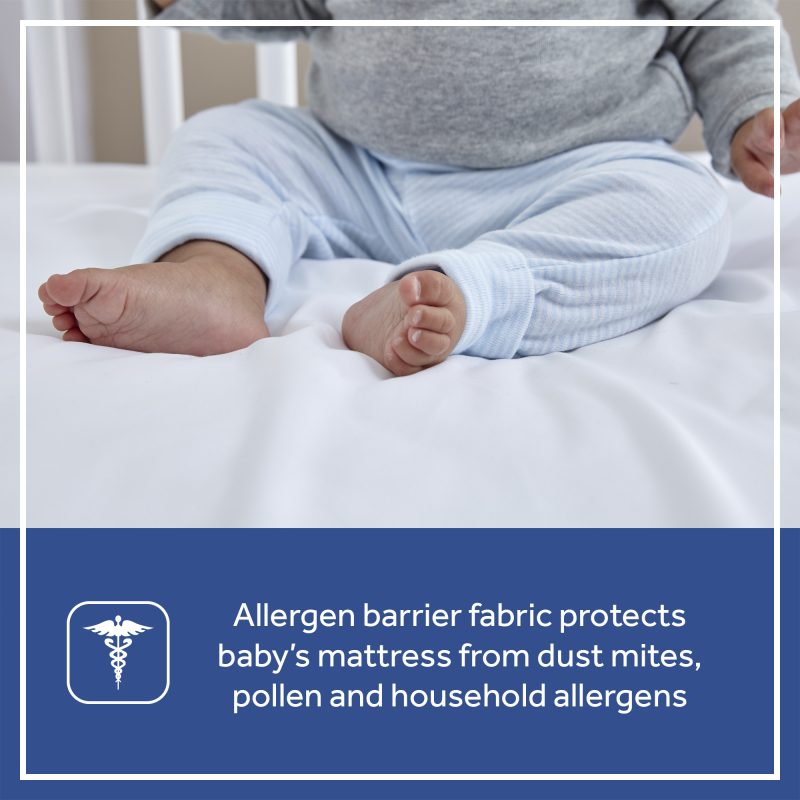 Sealy Allergy Protection Plus Fitted Crib Mattress Pad - White Image 2