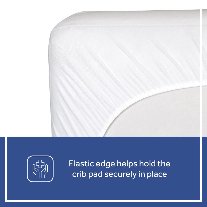 Sealy Allergy Protection Plus Fitted Crib Mattress Pad - White Image 6
