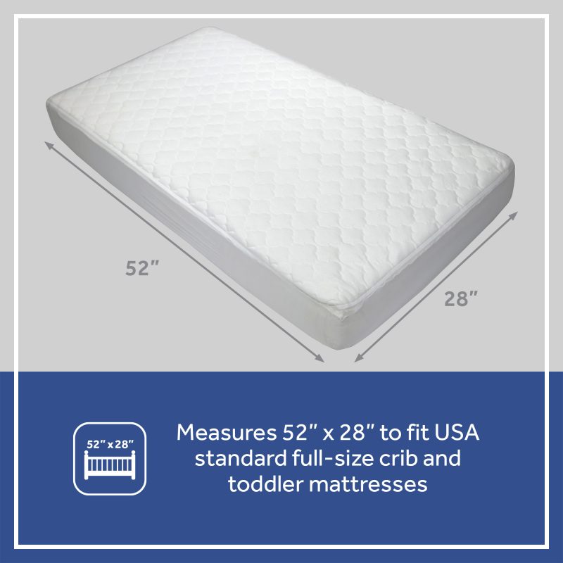 Sealy Waterproof Fitted Crib Mattress Pad, 2 Pack - White Image 2