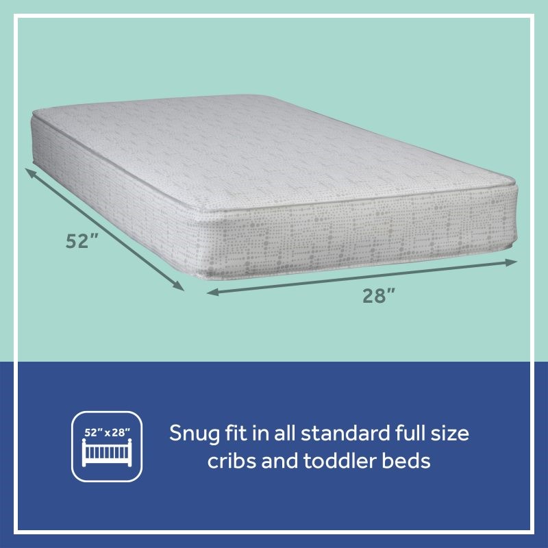 Sealy Baby Cozy Rest Extra Firm crib mattress dimensions: 52 x 28 inches, standard crib size