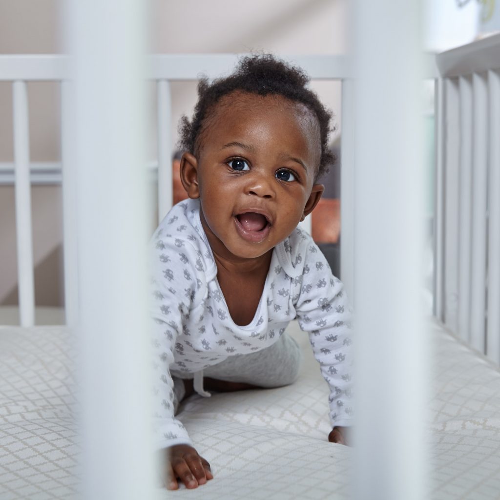 baby in a crib