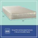 Sealy Soybean Dreams Antibacterial 2-Stage Crib Mattress dimensions 51.63x27.25 inches fits standard full size cribs toddler beds antibacterial waterproof cover square corners lifetime warranty Thumbnail