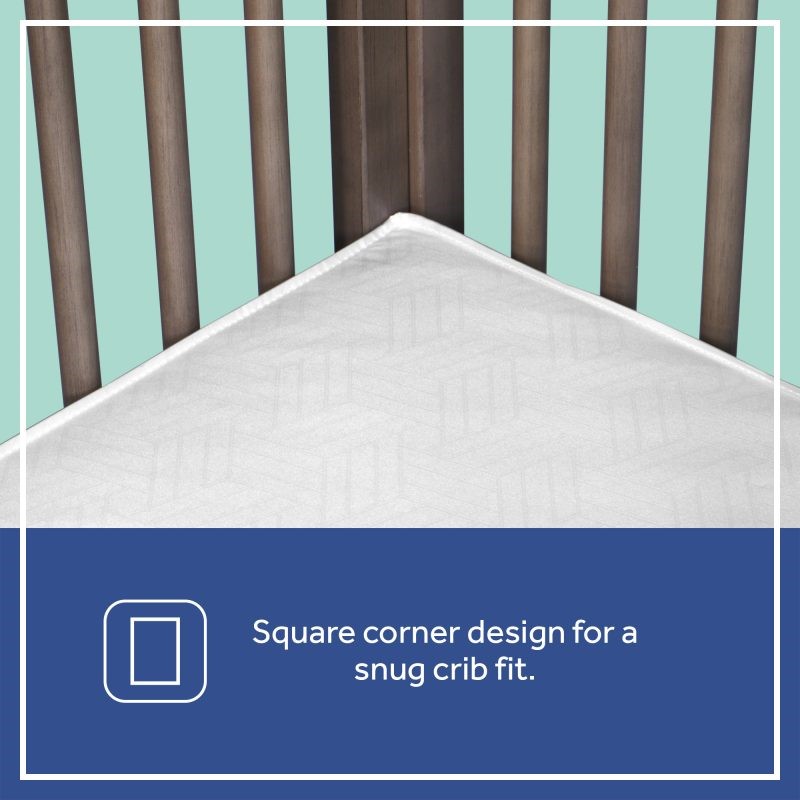 Sealy Serene Duo-Sleek 2-Stage Crib Mattress square corner design