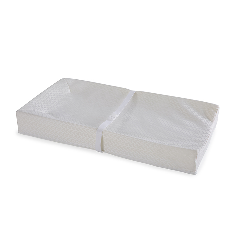 Sealy Cotton Comfort 3-Sided Diaper Changing Pad side angle view contoured profile raised edges 4 inch height secure cradled surface