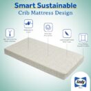 Sealy Butterfly Posture Support Crib Mattress exploded layer diagram American-made CertiPUR-US foam waterproof barrier zip-on laminate cover smart sustainable Thumbnail