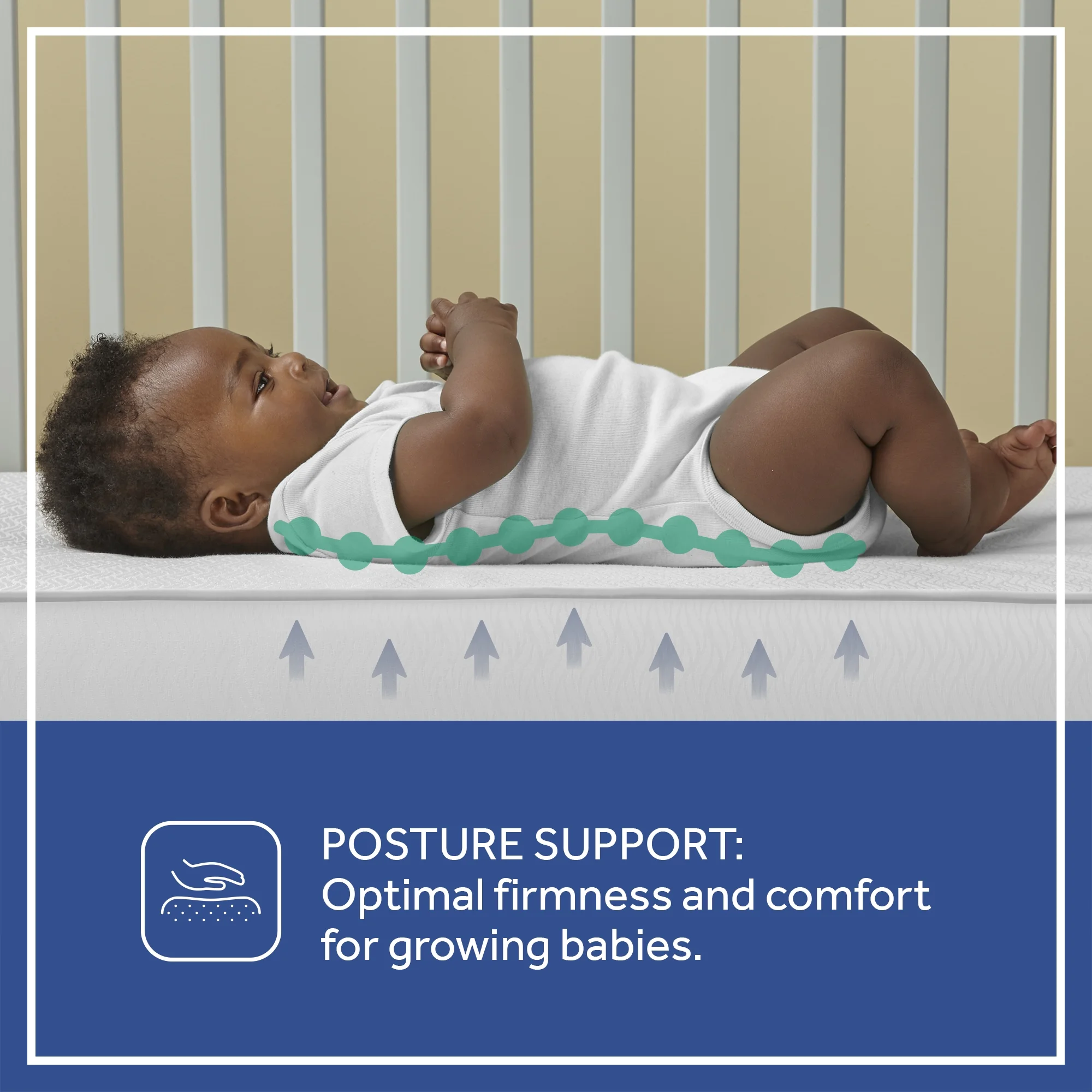 Sealy Baby Prestige Sleep 2-Stage Antibacterial Crib Mattress posture support 204 American-made steel coils reliable infant healthy development