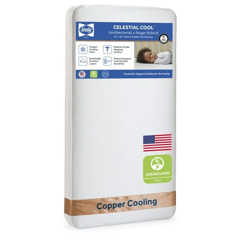 Sealy Celestial Cool Antibacterial 2-Stage Hybrid Crib Mattress