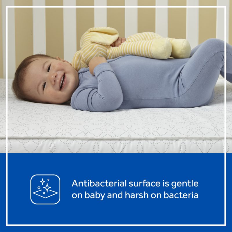 Sealy Airial All-2-Fresh 2-Stage Crib Mattress antibacterial surface gentle on baby
