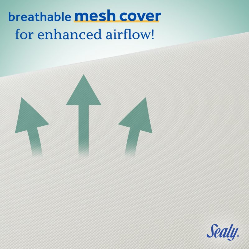 Sealy Airial All-2-Fresh 2-Stage Crib Mattress breathable mesh cover