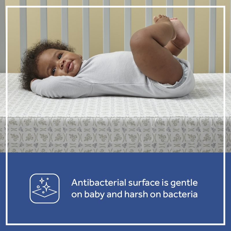 Sealy Butterfly 2-Stage Antibacterial Ultra Firm Crib Mattress antibacterial surface