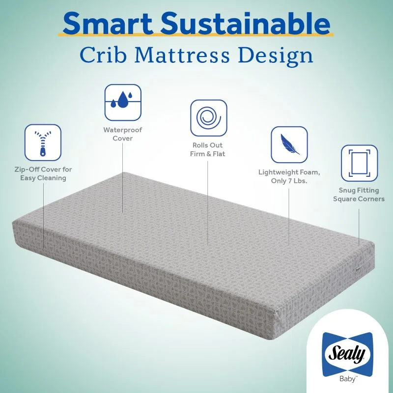 Sealy Butterfly 2-Stage Antibacterial Ultra Firm Crib Mattress smart sustainable design
