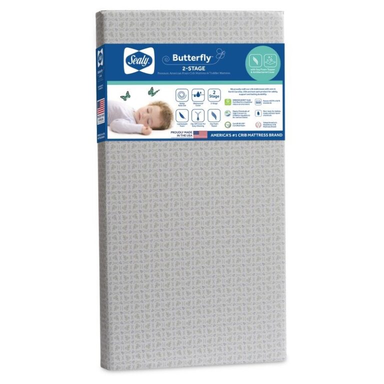 Sealy Butterfly 2-Stage Antibacterial Ultra Firm Crib Mattress