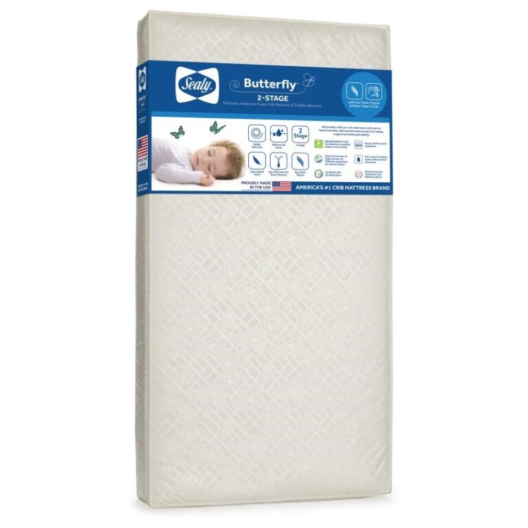 Sealy Butterfly Breathable Crib Mattress Toddler Mattress Sealy