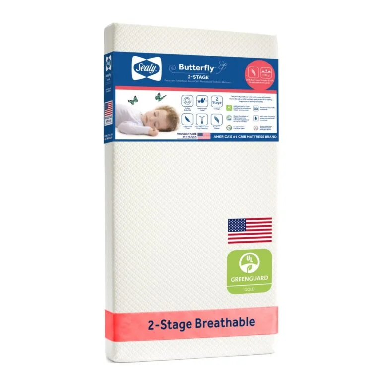 Sealy Butterfly 2-Stage Breathable Knit Crib Mattress