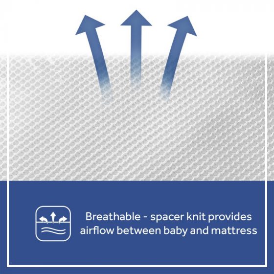 Sealy® FreshFlow™ Breathable Waterproof Crib Mattress Pad - White Image 2