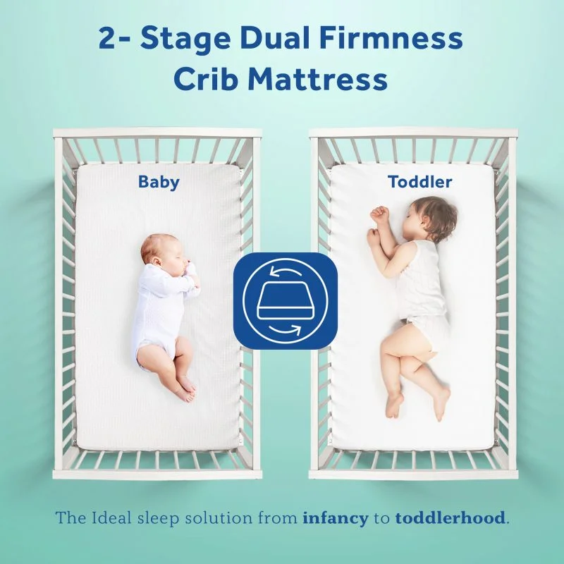Sealy Cozy Brilliance 2-Stage Crib Mattress 2-stage dual firmness crib mattress