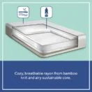 Sealy Cozy Brilliance 2-Stage Crib Mattress cozy, breathable rayon from bamboo knit and airy sustainable core Thumbnail