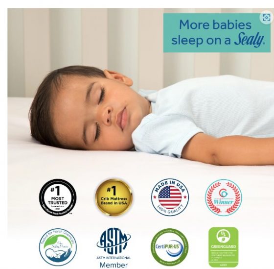 Sealy Airy Night Diamond Breathable Crib Mattress Sealy Baby