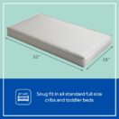 Sealy Orion Antibacterial 2-Stage Crib Mattress dimensions 52x28x6 inches 10 lbs fits USA standard cribs toddler beds Thumbnail