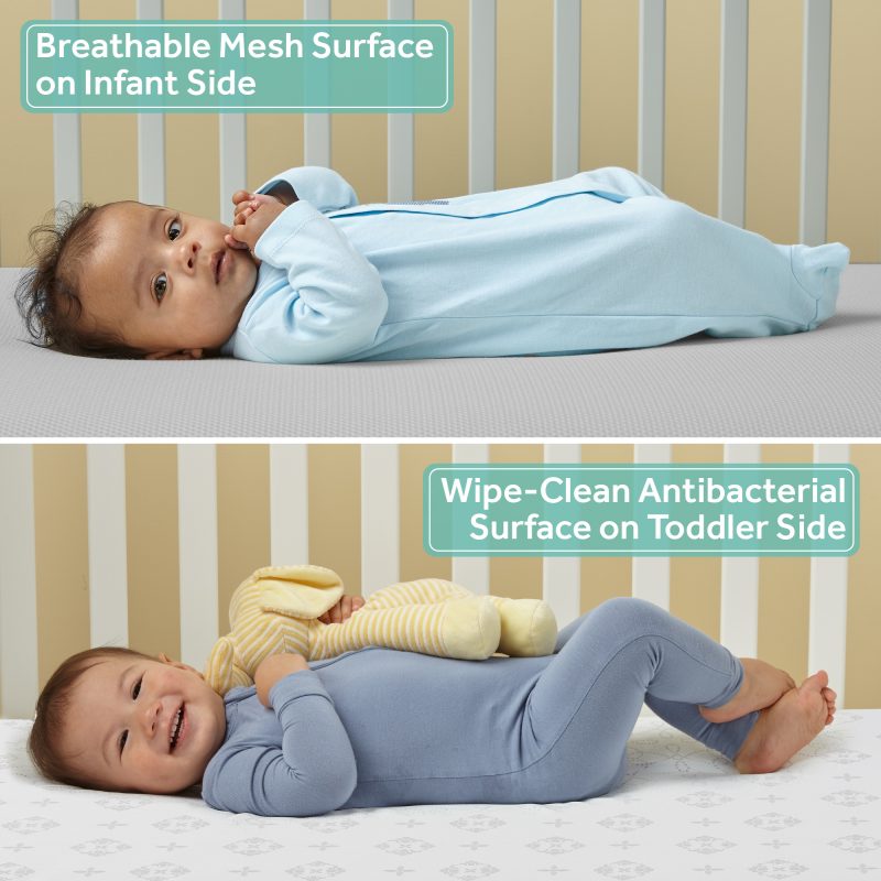 Sealy Airy Night Diamond Breathable 2-Stage Crib Mattress dual stage crib mattress