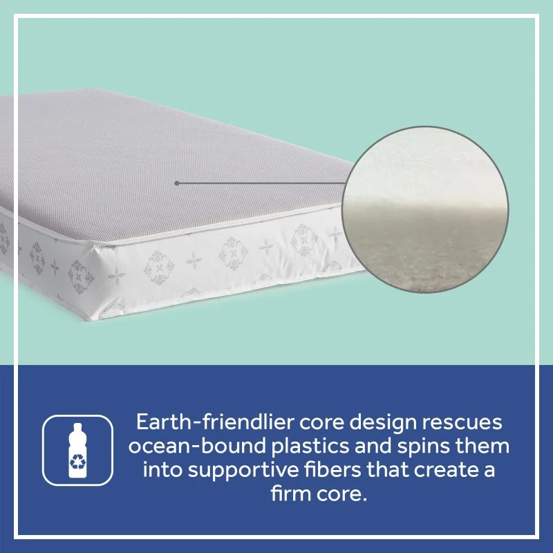 Sealy Airy Night Diamond Breathable 2-Stage Crib Mattress earth friendlier core foam mattress