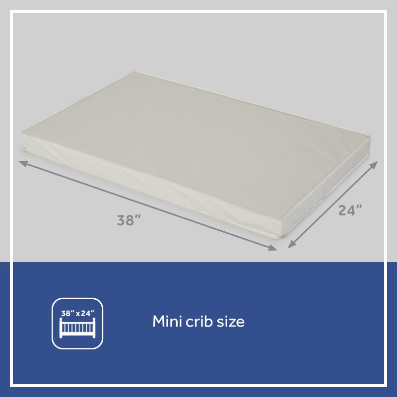 Sealy Antibacterial Mini Crib Mattress - Beige Image 2