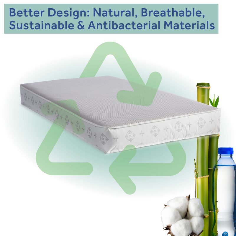 Sealy Airy Night Diamond Breathable 2-Stage Crib Mattress natural and breathable crib mattress