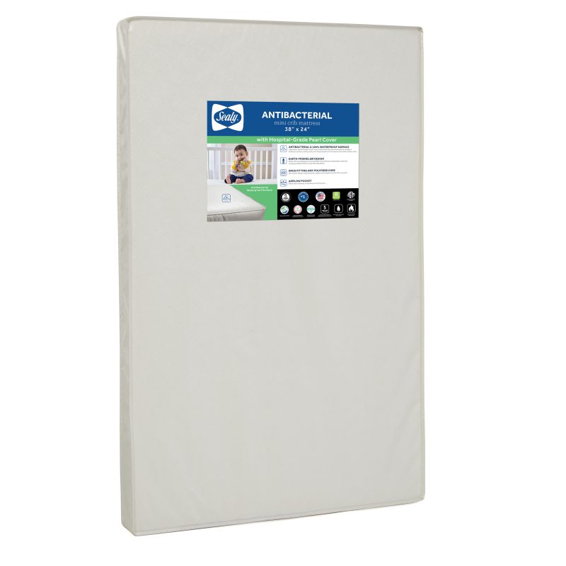 Sealy Antibacterial Mini Crib Mattress - Beige Image 1