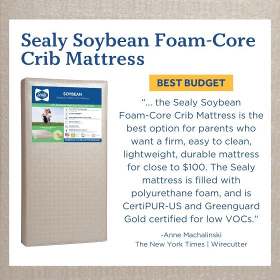 Sealy Soybean Foam Core Infant Toddler Crib Mattress Hypoallergenic