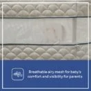 Sealy Cozy Cool Breathable 2-in-1 Baby Bassinet and Bedside Sleeper - Scalloped White Image 6 Thumbnail